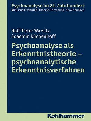 cover image of Psychoanalyse als Erkenntnistheorie--psychoanalytische Erkenntnisverfahren